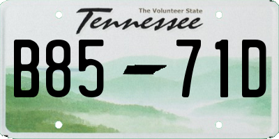 TN license plate B8571D