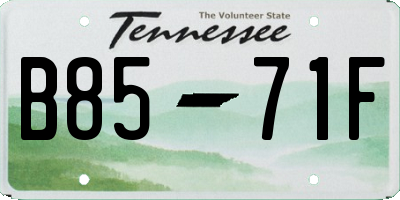 TN license plate B8571F