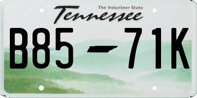 TN license plate B8571K