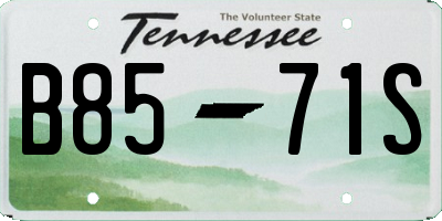 TN license plate B8571S
