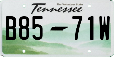 TN license plate B8571W
