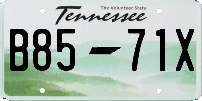 TN license plate B8571X