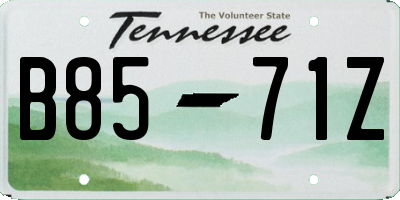 TN license plate B8571Z