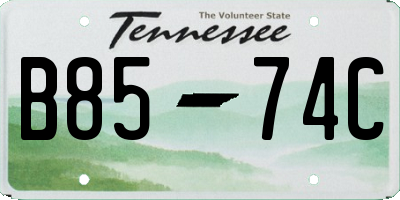 TN license plate B8574C