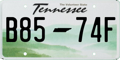 TN license plate B8574F