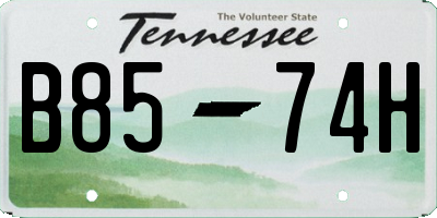 TN license plate B8574H