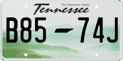 TN license plate B8574J