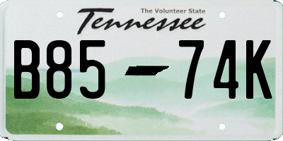 TN license plate B8574K