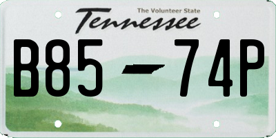 TN license plate B8574P