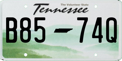 TN license plate B8574Q