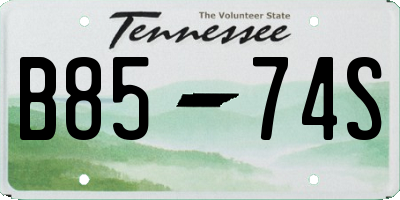TN license plate B8574S
