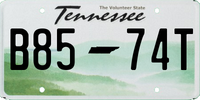 TN license plate B8574T