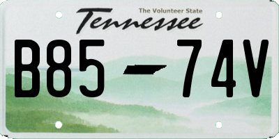 TN license plate B8574V