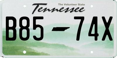 TN license plate B8574X