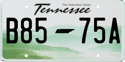 TN license plate B8575A