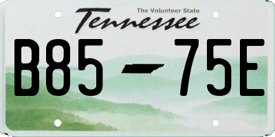 TN license plate B8575E