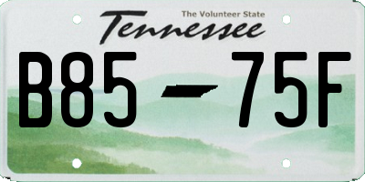 TN license plate B8575F