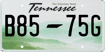 TN license plate B8575G
