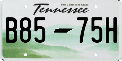 TN license plate B8575H