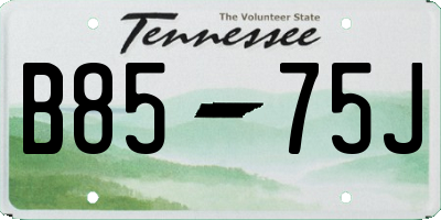 TN license plate B8575J