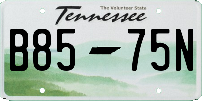 TN license plate B8575N