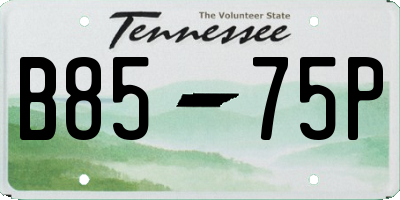 TN license plate B8575P