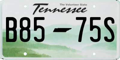 TN license plate B8575S
