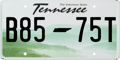TN license plate B8575T