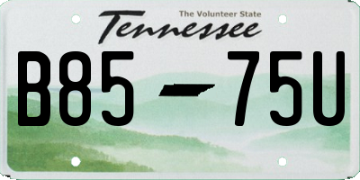 TN license plate B8575U