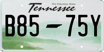 TN license plate B8575Y