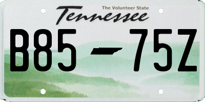TN license plate B8575Z