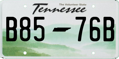 TN license plate B8576B