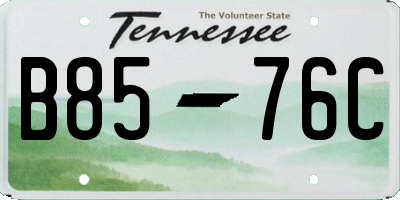 TN license plate B8576C