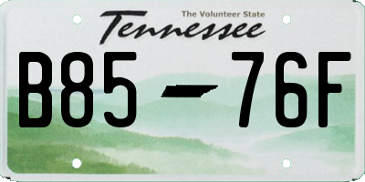 TN license plate B8576F