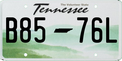 TN license plate B8576L