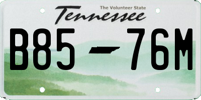 TN license plate B8576M