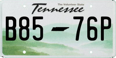 TN license plate B8576P