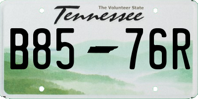 TN license plate B8576R