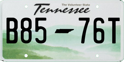 TN license plate B8576T