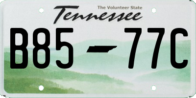 TN license plate B8577C