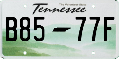 TN license plate B8577F