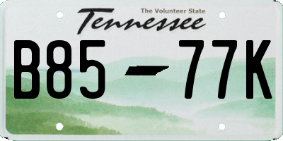 TN license plate B8577K