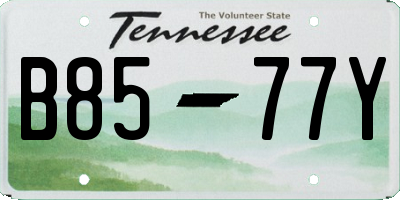 TN license plate B8577Y