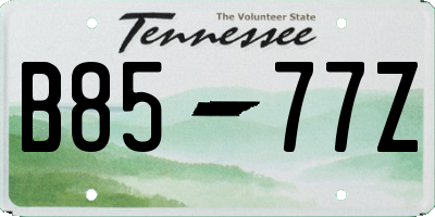 TN license plate B8577Z