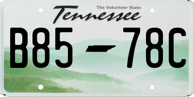 TN license plate B8578C