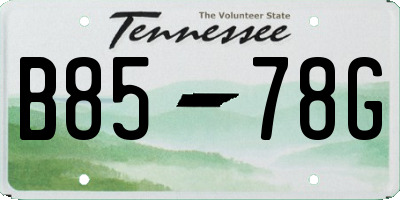 TN license plate B8578G