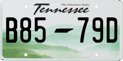 TN license plate B8579D