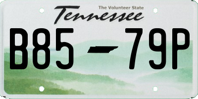 TN license plate B8579P