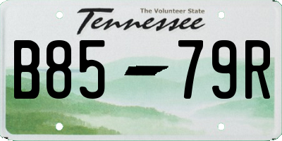 TN license plate B8579R