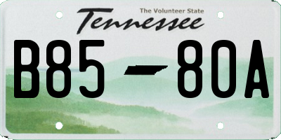 TN license plate B8580A